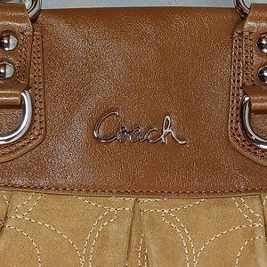 Coach Ashley Stitch Suede Convertible Satchel New With Tags!